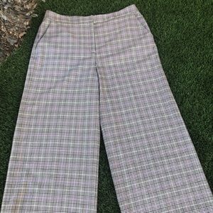 Halogen Plaid Wide Leg Crop Pants